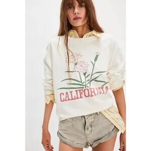 Free People Retro Brand California Pullover Sweatshirt Women’s Large Oversized